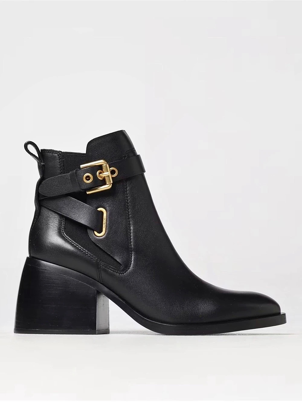 See by Chloé Averi SB41011A Black Buckle Ankle Boots EU 38 (7.5 US)